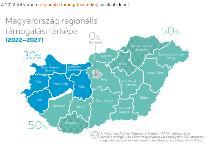 Állami támogatás: A Bizottság jóváhagyja Magyarország 2022–2027 közötti időszakra vonatkozó regionális támogatási térképét 